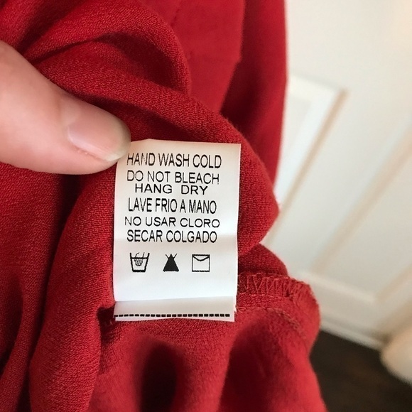 Crescent Burnt Orange “Ella” Hi-Lo Flowy Long Sleeve Boho Blouse - Picture 7 of 7